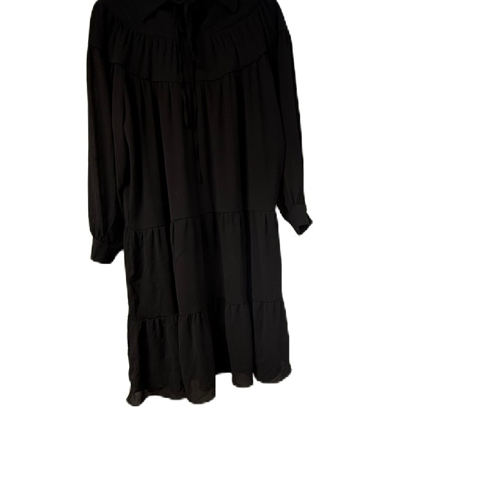 Prima Donna Black Tiered Midi Dress XL Long Sleeve Modest Occasion Dress